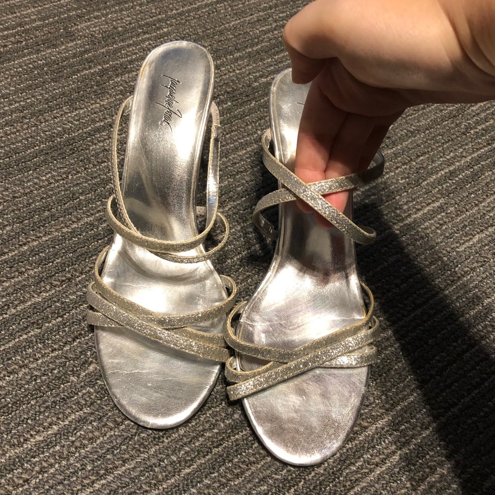 Jacqueline ferrar silver high heels